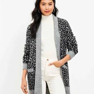 Nine West Gray Leopard Cardigan